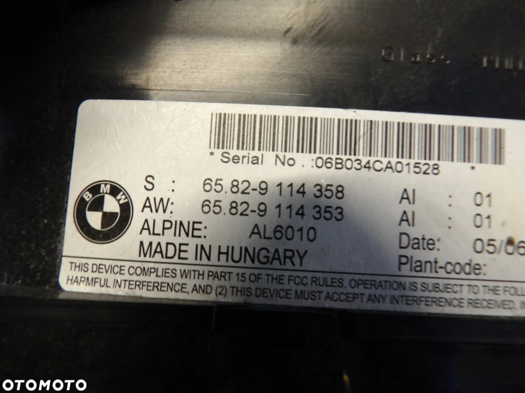 BMW - E60,E61 - EKRAN , MONITOR NAWIGACJI - 6,5" - 9114358 - 2