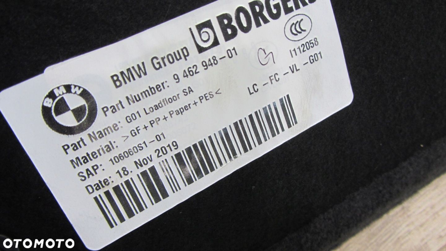 BMW X3 G01 PODŁOGA BAGAŻNIKA WYKŁADZINA 9462948 CZARNA 51479462948 9462948 - 14