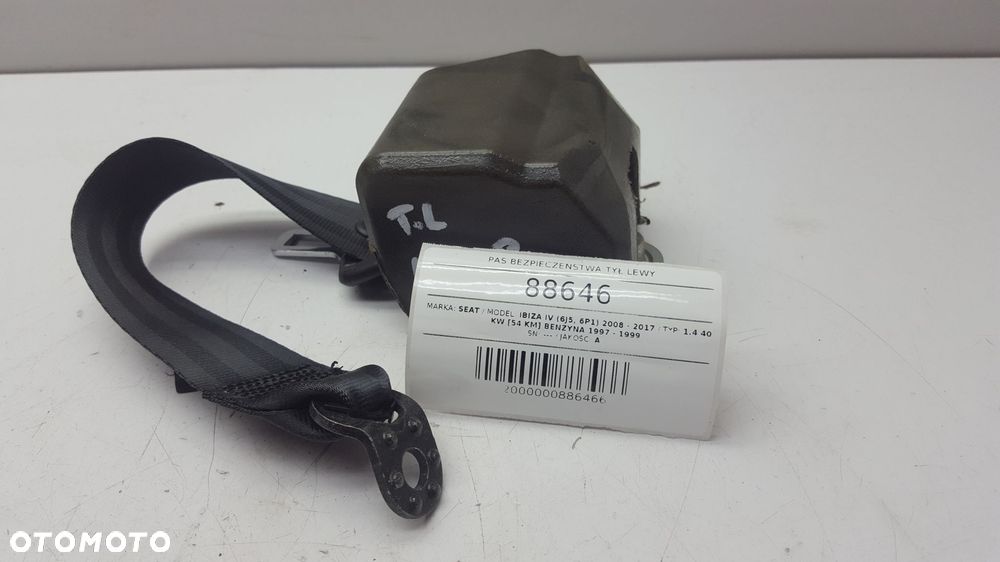 PAS BEZPIECZEŃSTWA TYŁ LEWY SEAT IBIZA IV 2012 HB - 2