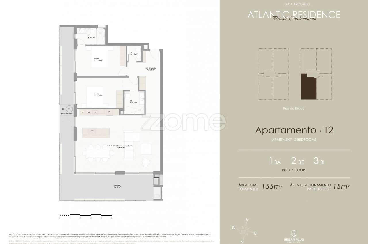 T2 Novo | Varanda 45m² | Arcozelo, V.N.Gaia - Grande imagem: 5/16