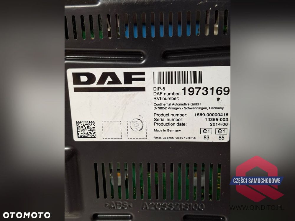 LICZNIK ZEGARY  DAF XF 106  DIP 5 2014R - 4