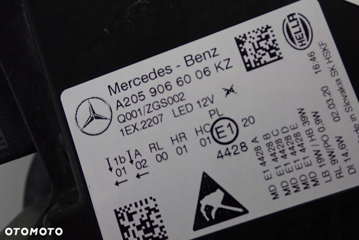 MERCEDES W205 C-KLASA LED PERFORMANCE 18- reflektor prawy lampa A205966006 - 5