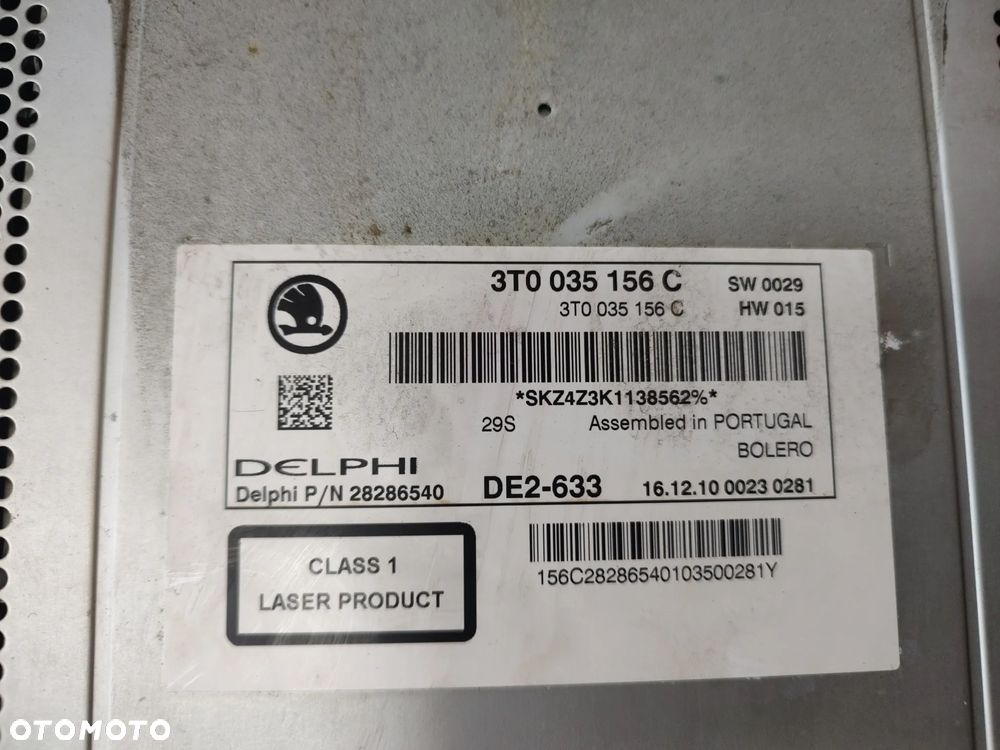 SKODA SUPERB II RADIO FABRYCZNE CD NAWIGACJA BOLERO 3T0035156C - 3