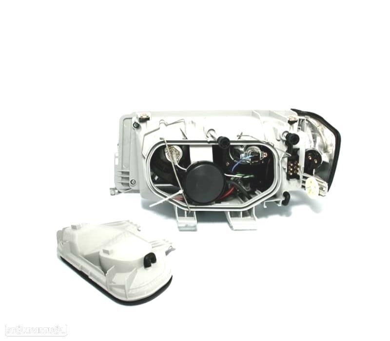 FARÓIS MERCEDES 190 W201 82-93 FUNDO CROMADO - 3