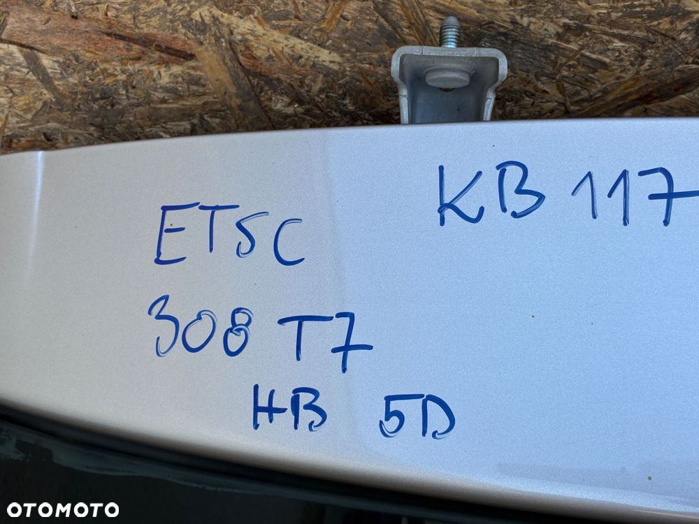 PEUGEOT 308 T7 HB ETSC KOD LAK. KLAPA BAGAŻNIKA KLAPA TYŁ KOMPLET - 2