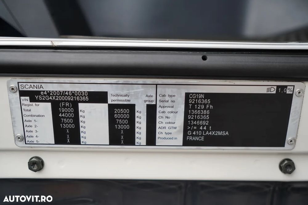 Scania G 410 / HIDRAULICĂ / ADR COMPLET / RETARDER / ANVELOPE 100% / EURO 6 - 35
