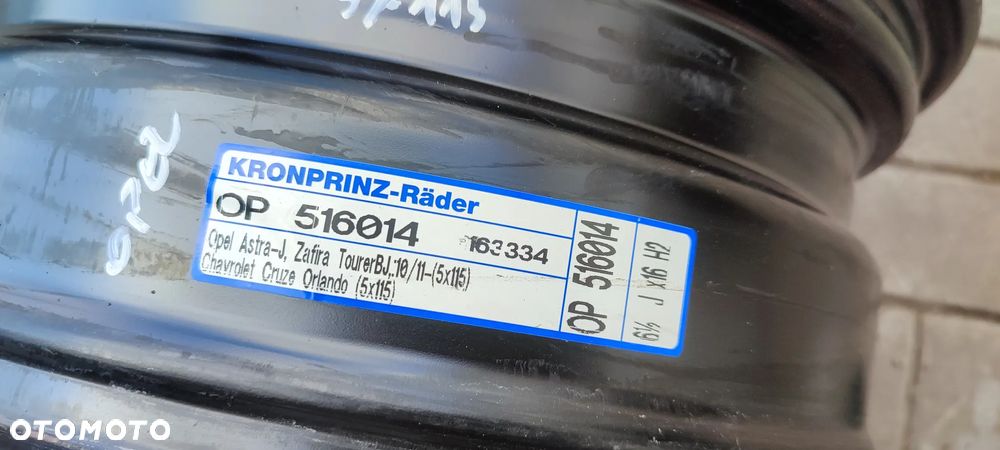 FELGI STALOWE 5x115 6.5Jx16 CALI ET41 ZAFIRA C ASTRAJ ASTRA K CRUZE KOMPLET 4 SZTUKI - 9