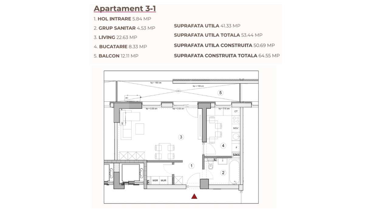Studio 53.44 mp intr-un ansamblu cu 0% Comision la Achizitie — fotografia 3