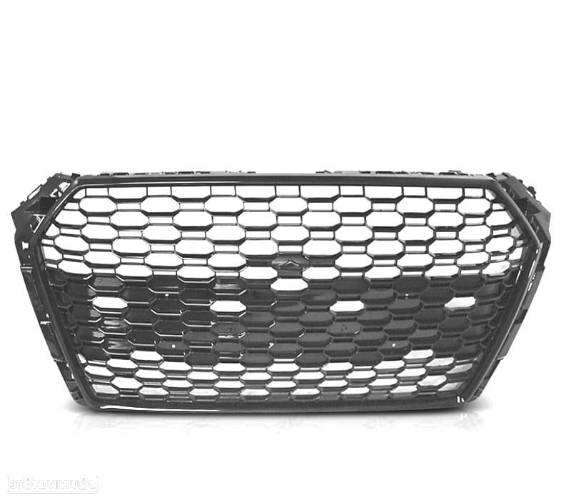 GRELHA FRONTAL AUDI A4 B9 15-19 LOOK RS4 PRETO BRILHO - 3