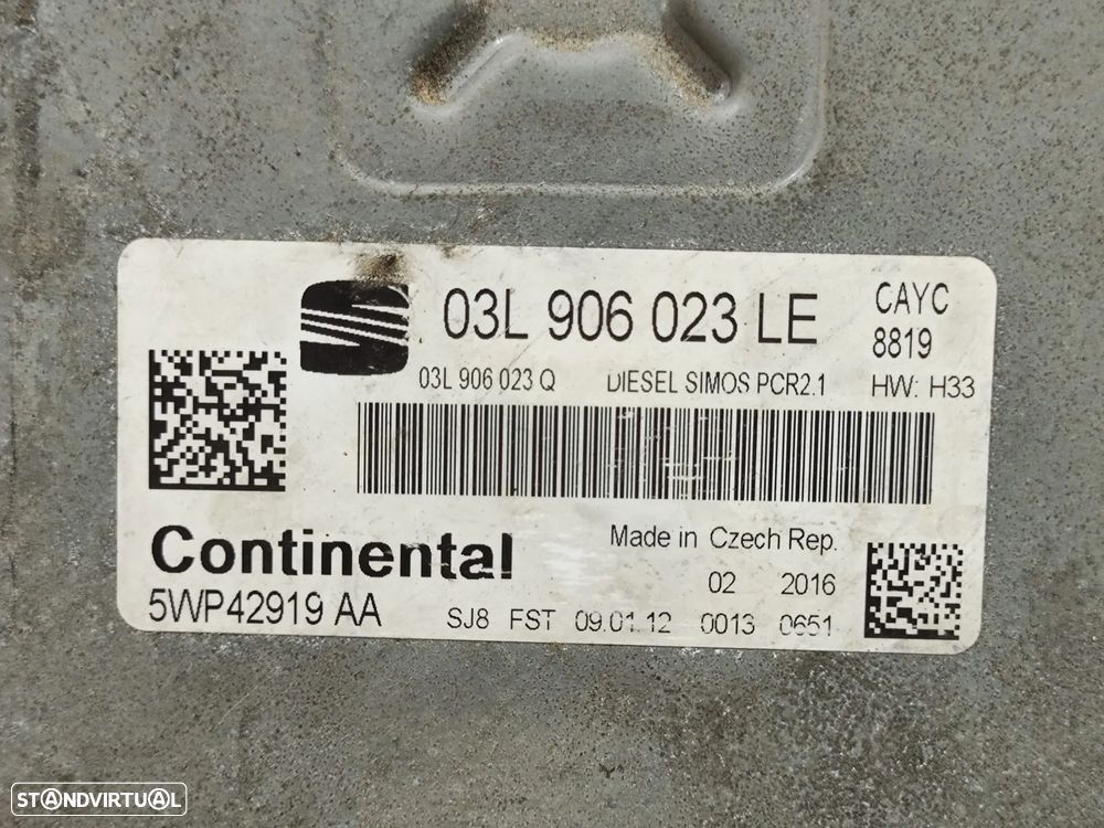 Centralina motor ECU Continental Seat Ibiza 6J 1.6 TDI CAYC 03L906023LE - 6