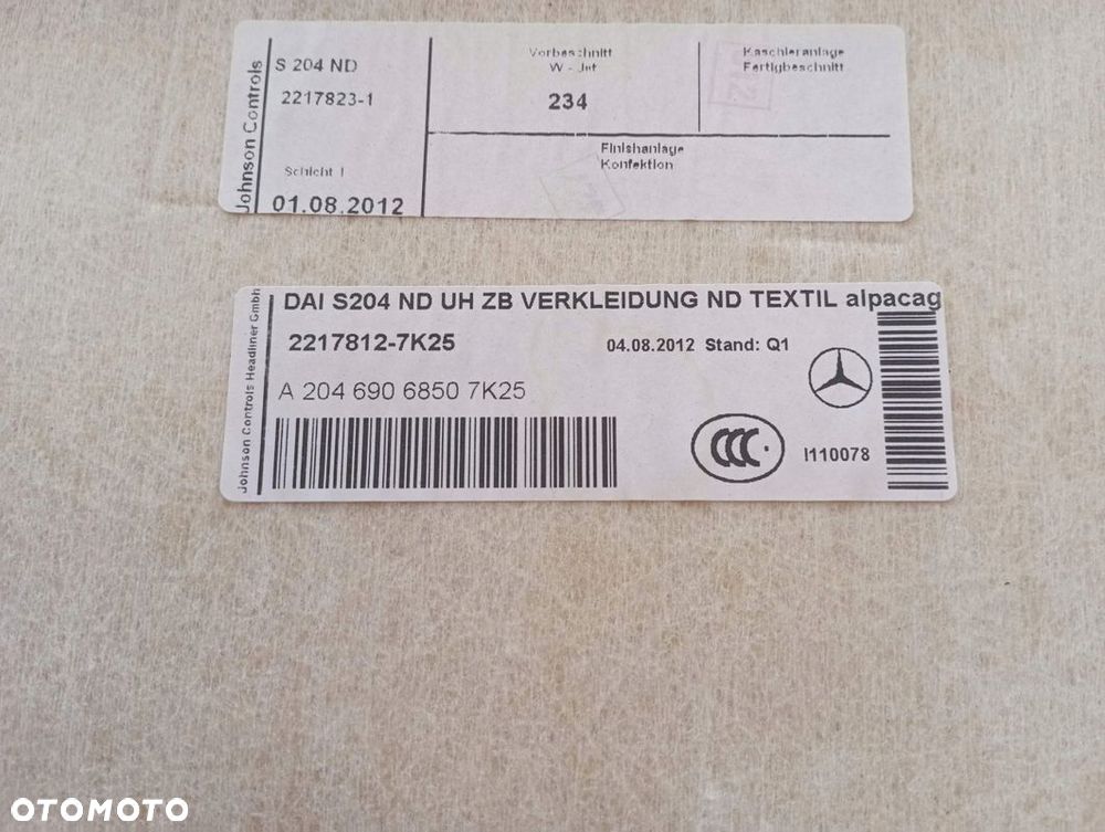 MERCEDES W204 KOMBI PODSUFITKA EUROPA A2046906850 - 5