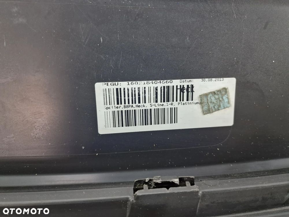 AUDI A4 B8 LIFT KOMBI S-LINE 11- DYFUZOR / SPOJLER ZDERZAKA TYLNEGO TYLNIEGO TYŁ , NR 8K0807521J , NR AUKCJI DT853 - 18
