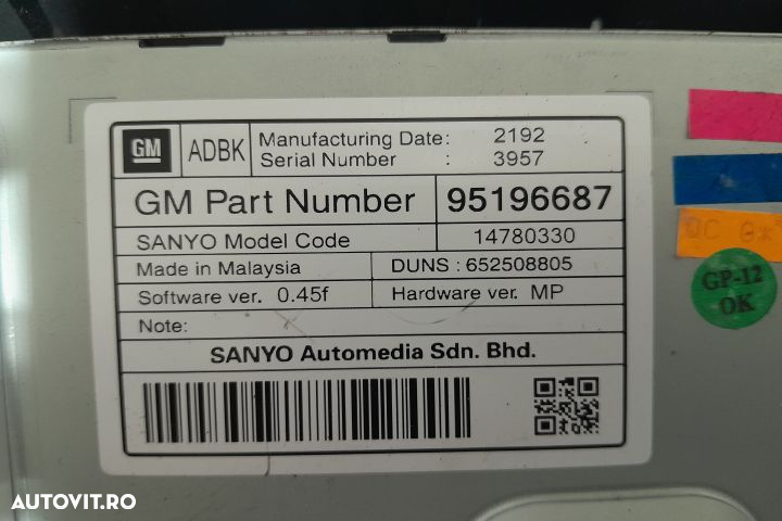 Navigatie auto 95196687 95196687 Opel Astra J [facelift] [2012 - 2018 - 4