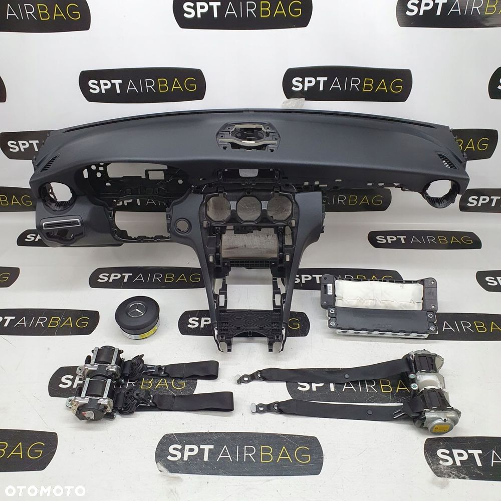 MERCEDES W205 DESKA ROZDZIELCZA KONSOLA KOKPIT PULPIT PODUSZKI AIRBAG AIR BAG PASY KIT SET - 1