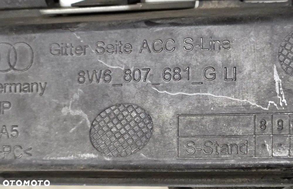AUDI A5 2016-KRATKI W ZDERZAK S-LINE P+L+ŚR 8W6807681F 8W6807682F 8W6807683A - 10