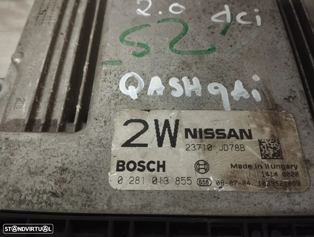 UNIDADE / CENTRALINA DO MOTOR NISSAN QASHQAI 2.0DCI 23710-JD788 0281013855 - 3
