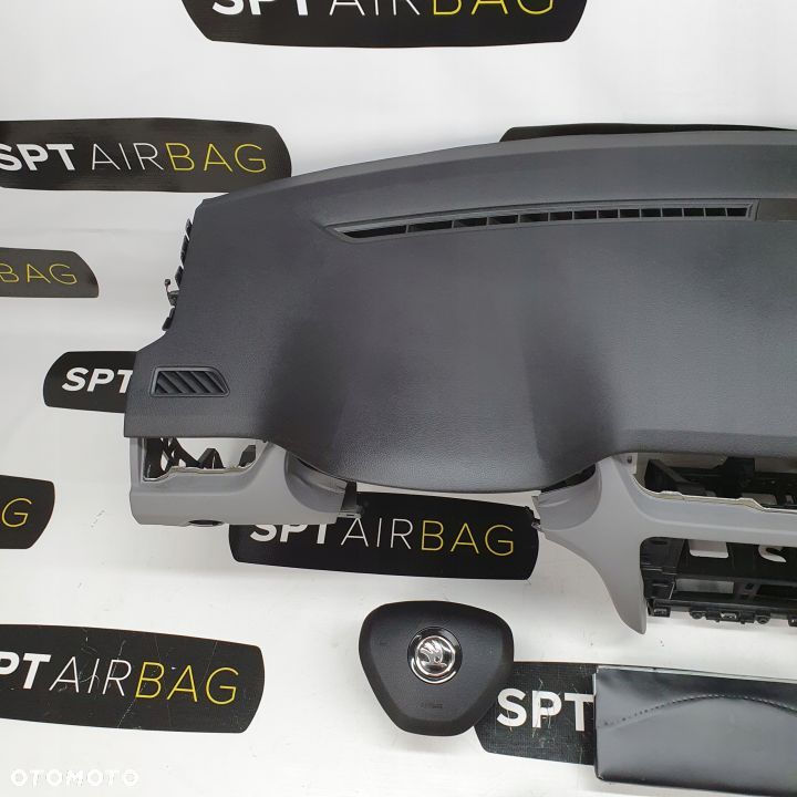 SKODA OCTAVIA III 3 5E0 DESKA ROZDZIELCZA KONSOLA KOKPIT PULPIT PODUSZKI AIRBAG AIR BAG PASY KIT SET - 2