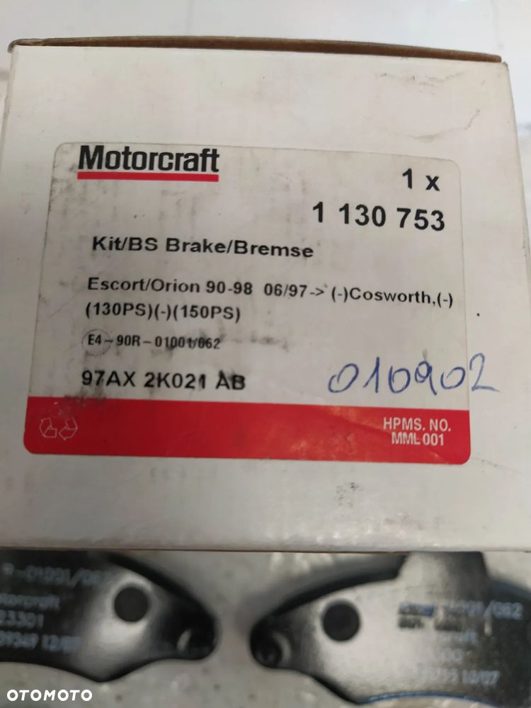 FORD ESCORT V KLOCKI HAMULCOWE PRZÓD PRZEDNIE NOWY ORYGINAŁ - 2