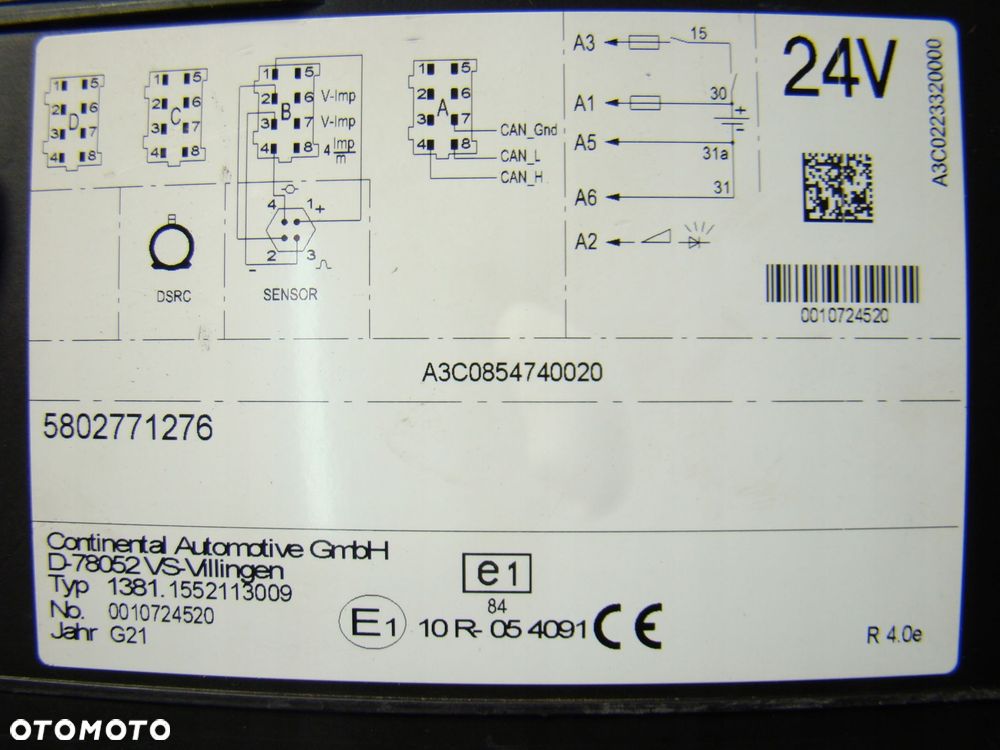 tachograf tacho oryginał iveco stralis s-way 24 v continental 5802771276 - 6