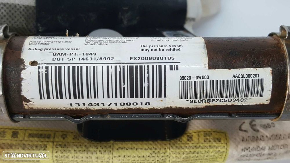 AIRBAG CORTINA FRENTE DIREITO KIA SPORTAGE CONCEPT 4X2 - 2