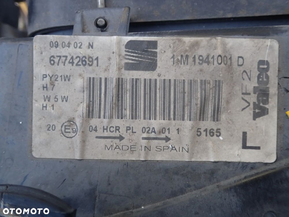 LAMPA LEWY PRZÓD SEAT LEON I TOLEDO II 1M1941001D - 5