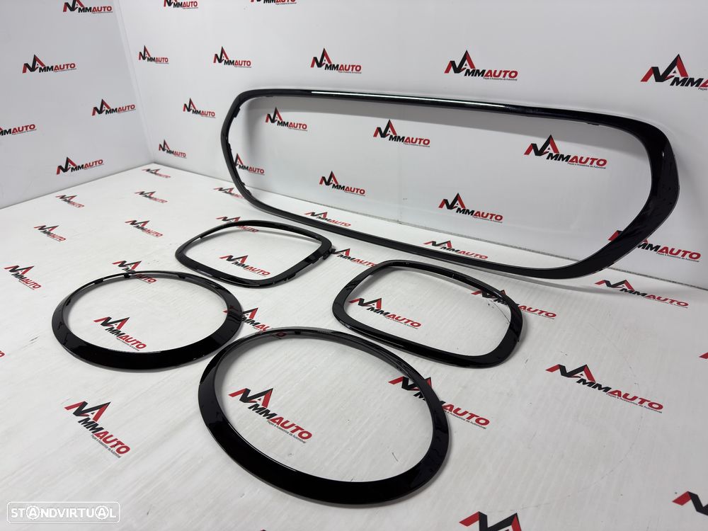 Aros Grelha/Faróis/Farolins Mini F55/F56/F57 Preto Brilhante - 3