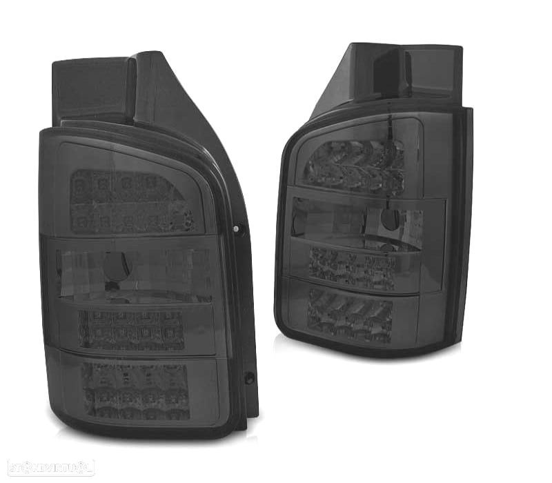 FAROLINS TRASEIROS LED VOLKSWAGEN VW T5 2P 03-09 LOOK TUNING FUNDO PRETO ESCURECIDOS - 3