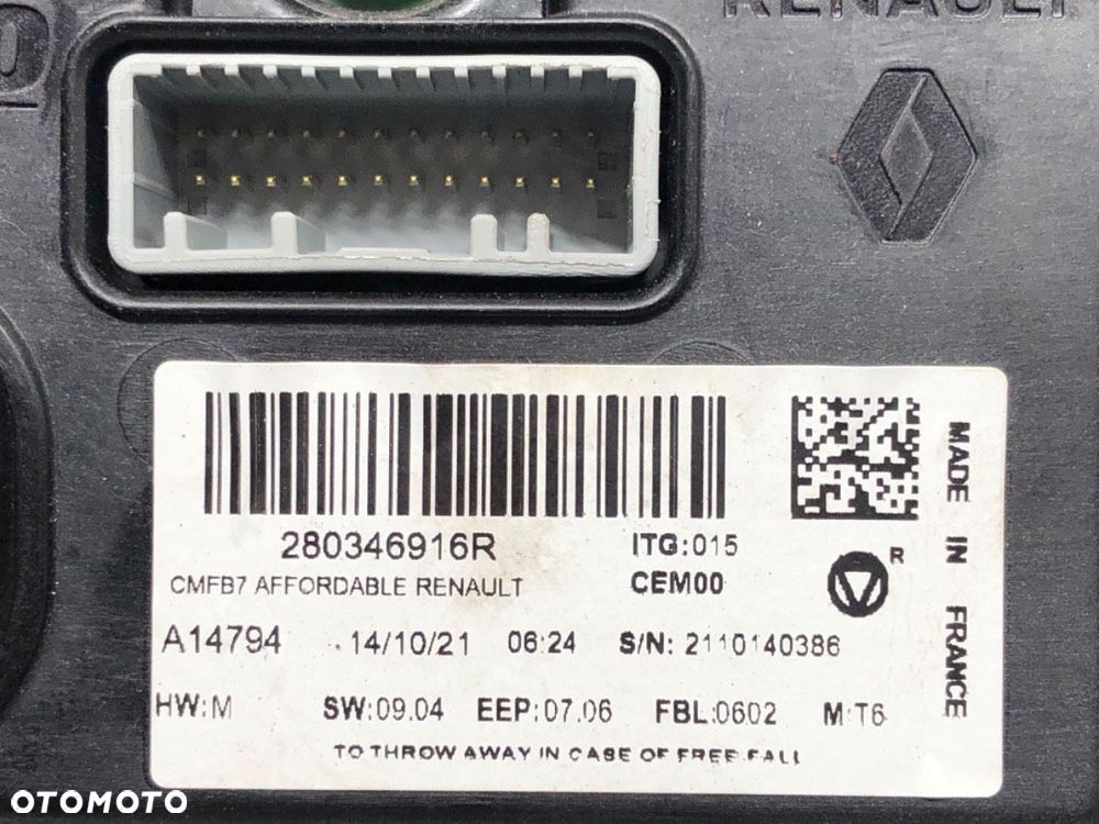 WYŚWIETLACZ  RENAULT CLIO V (B7_) 2019 - 2022 TCe 90 (B7MT) 67 kW [91 KM] benzyna 2020 - 2022 - 4