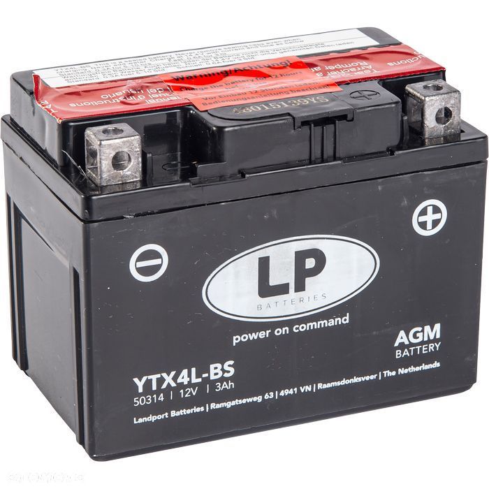 Akumulator motocyklowy Landport YTX4L-BS 12V 3Ah 40A - 1