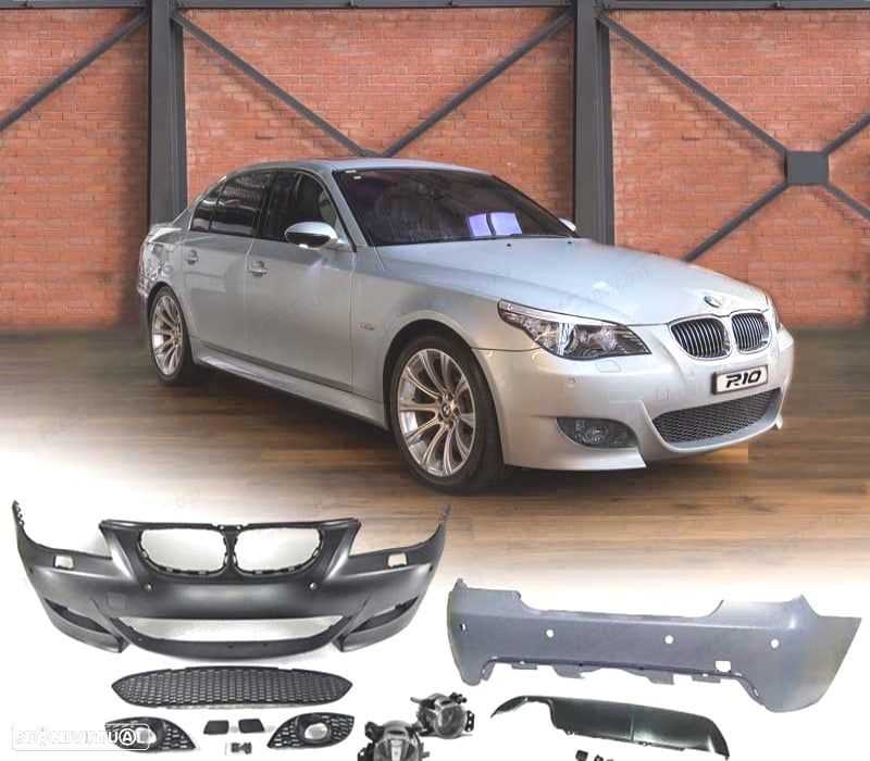 KIT PARA-CHOQUES BMW E60 03-07 COM NEVOEIROS + PDC LOOK M5 - 1