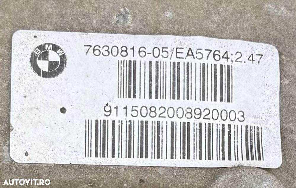 Diferențial / Grup spate BMW Seria 530 dx 530D 5 F10 F11 (Carcasă mare) - Raport 2.47 Coduri 33107630816 (ștanțat scurt ca 7630816-05) 7630817 - 2