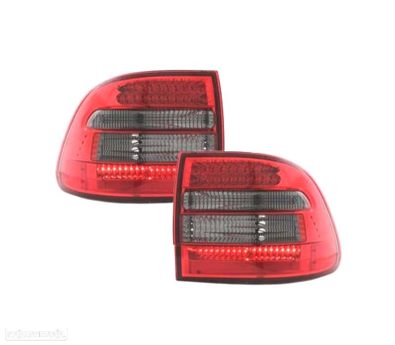 FAROLINS TRASEIROS PORSCHE CAYENNE 03-07 LED FUNDO VERMELHO FUMADO - 3