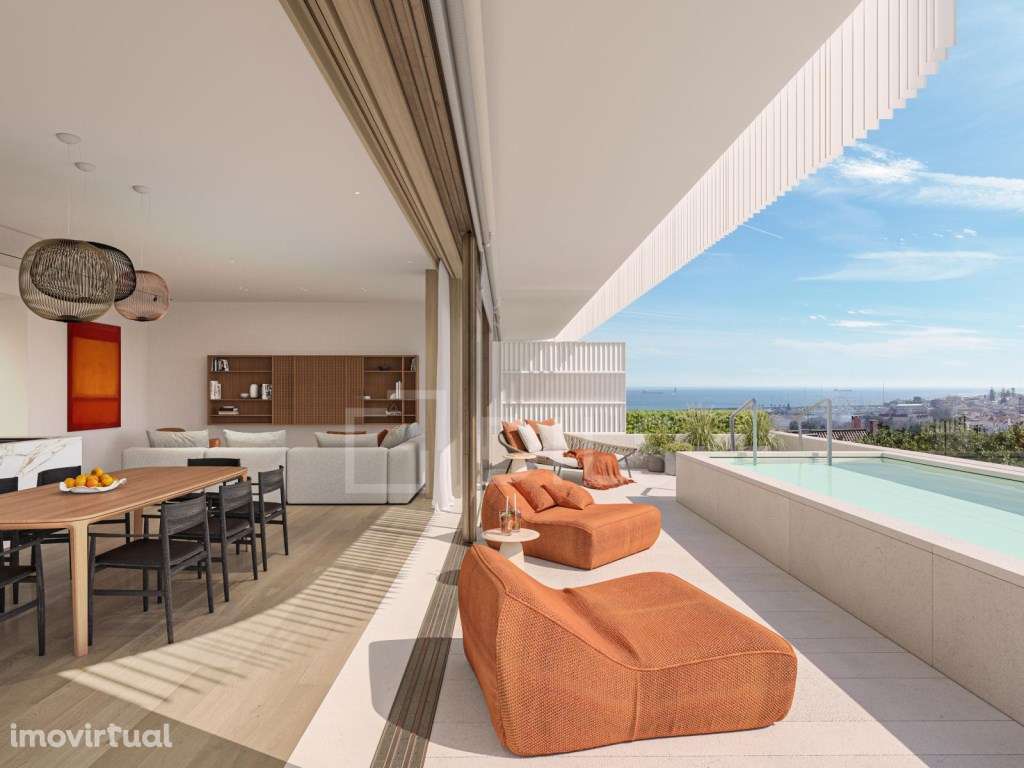 Apartamento T3 com terraço, piscina privada e estacionamento em Cas... - Grande imagem: 2/64