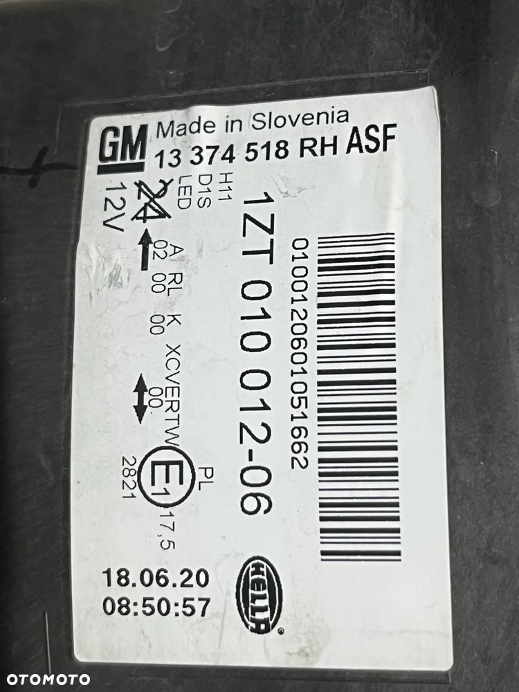 OPEL ASTRA J IV LAMPA PRAWA PRZÓD REFLEKTOR PRAWY XENON BI-XENON 13374518 - 10