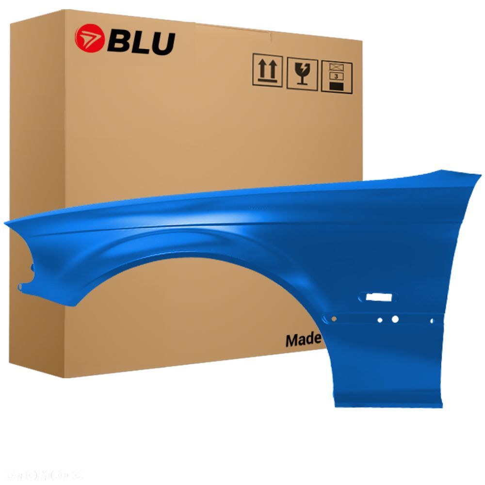 BLU Błotnik BMW 3 E46 Coupe Cabrio 364 lewy niebieski 1999-2003 przód Topaz Blue - 1