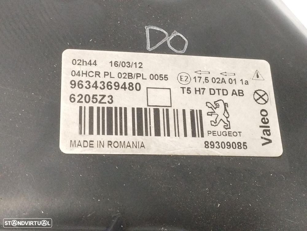 FAROL DIREITO PEUGEOT 307 CC 2005 -9634369480 - 4