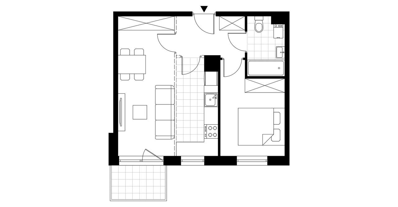 2-pokojowe mieszkanie 40m2 + balkon Bez Prowizji - Pełny obrazek: 4/7