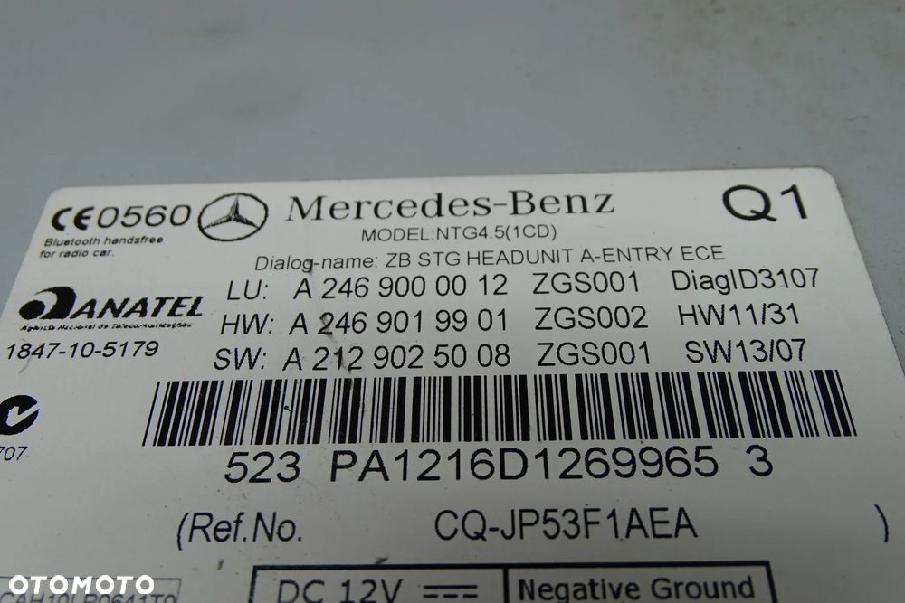 MERCEDES CLA  Radia Nawigacja 2469000012 2469001206 - 4