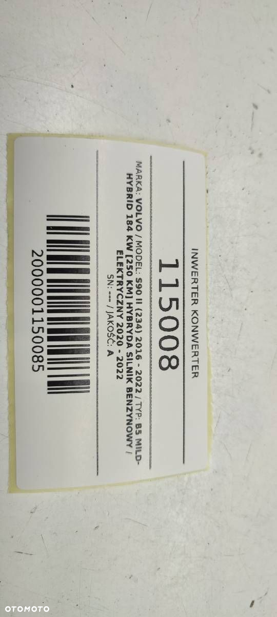 INWERTER KONWERTER PRZETWORNICA MODUŁ ŁADOWANIA VOLVO S90 II 323201022 - 6
