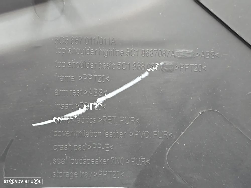 Quartela forra da porta esquerda originais para volkswagen beetle mk3 2012+ cabrio 5c - 7