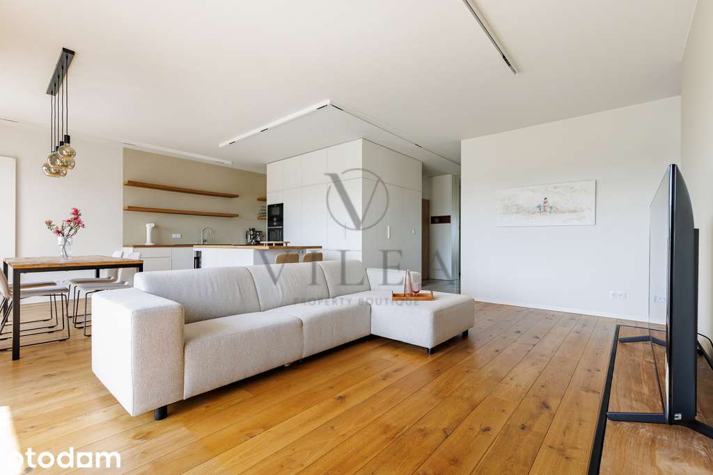 Minimalistyczny apartament z salonem 50 mkw