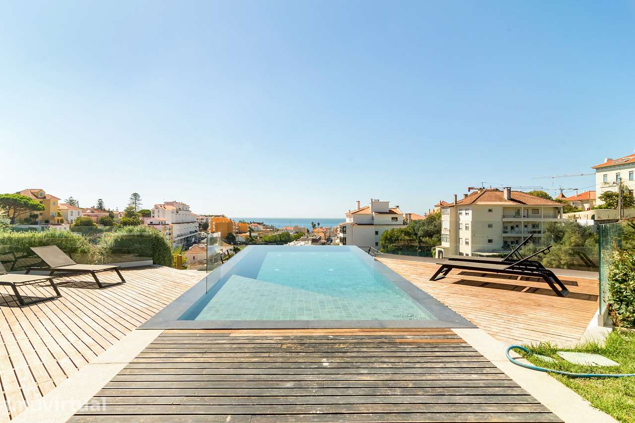 T2 no Estoril com terraço de 80 m², piscina e ginásio com vista mar - Grande imagem: 3/31