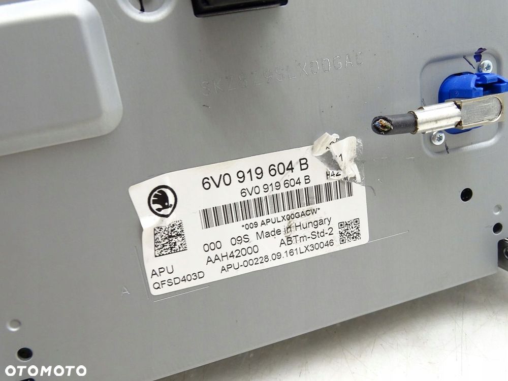 EKRAN WYŚWIETLACZ MONITOR LCD MMI RADIA SKODA FABIA III 6V 6V0919604B - 4