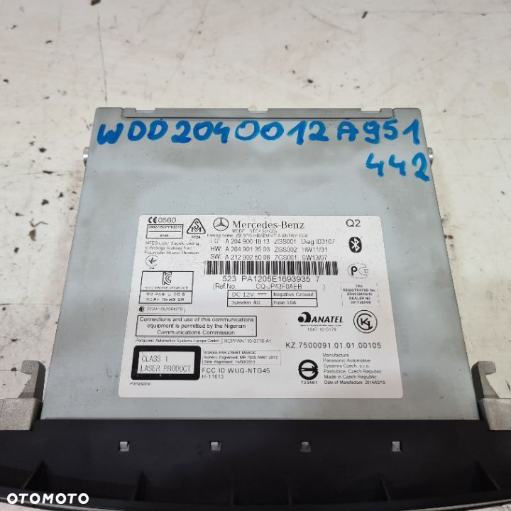 RADIO MERCEDES C W204 LIFT 2013R 2049001813 NAVI VIN - 6