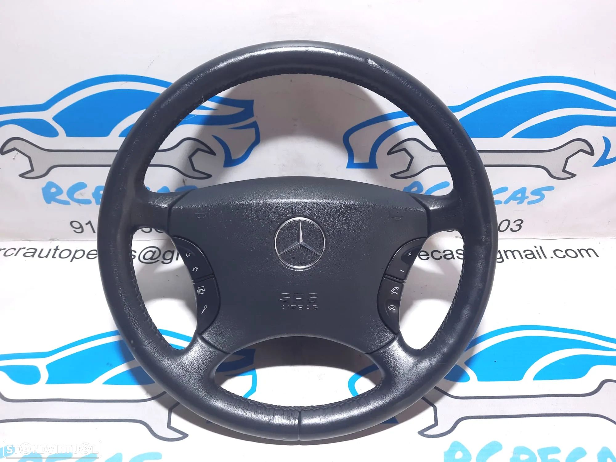 VOLANTE GUIADOR COMPLETO MERCEDES BENZ CLASS S W220 A2204600503 2204600503 CL W215 PELE AIRBAG COMANDOS MULTIFUNÇÕES CONTROLO - 1