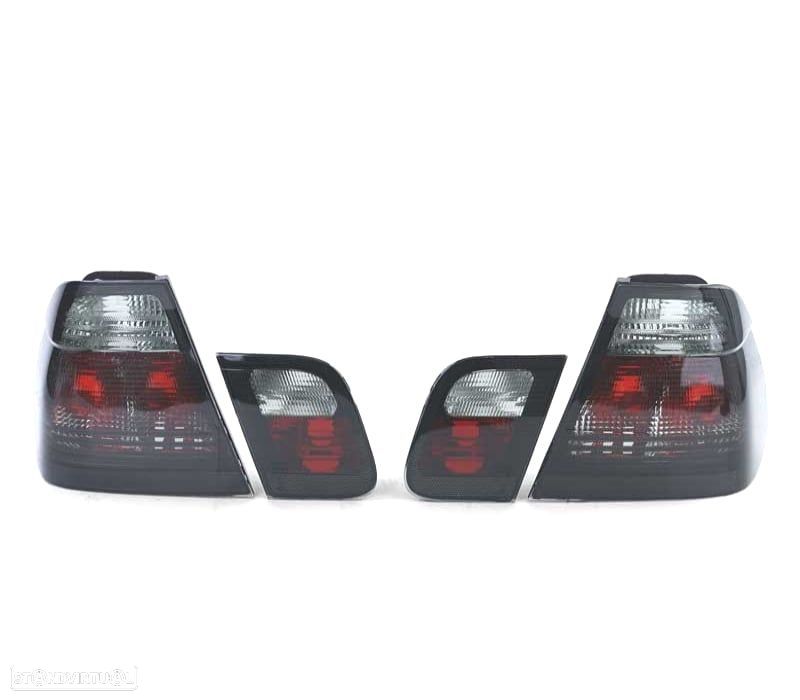 FAROLINS TRASEIROS BMW E46 SEDAN 98-01 FUMADOS LEX - 4