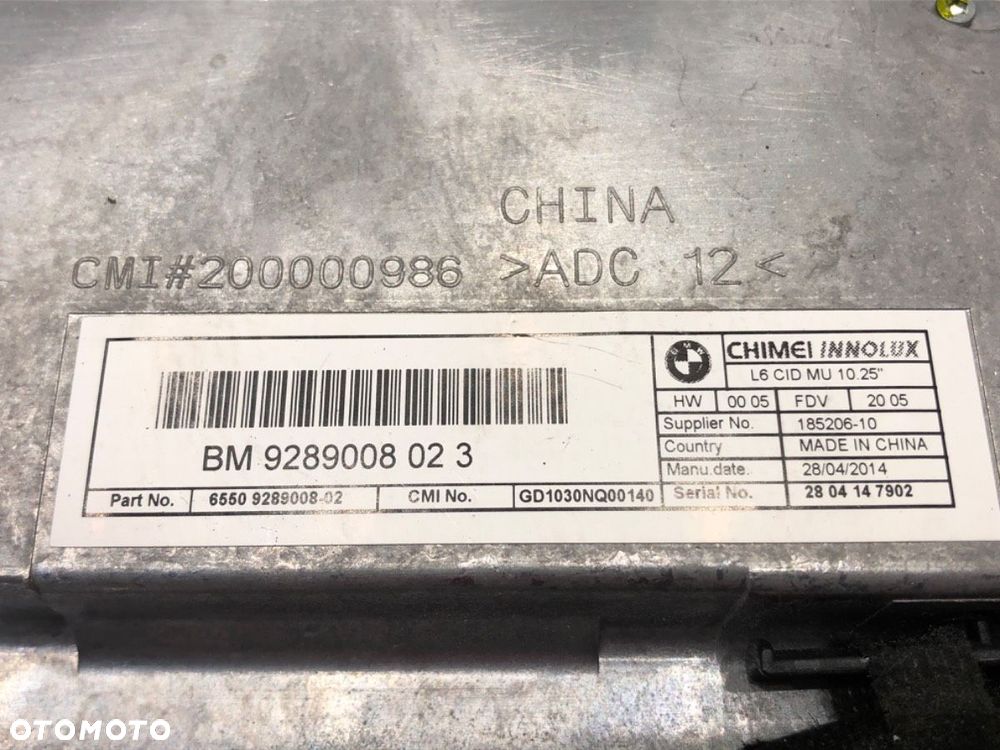 WYŚWIETLACZ  BMW 5 (F10) 2009 - 2016 528 i 180 kW [245 KM] benzyna 2011 - 2016 9289008 - 5