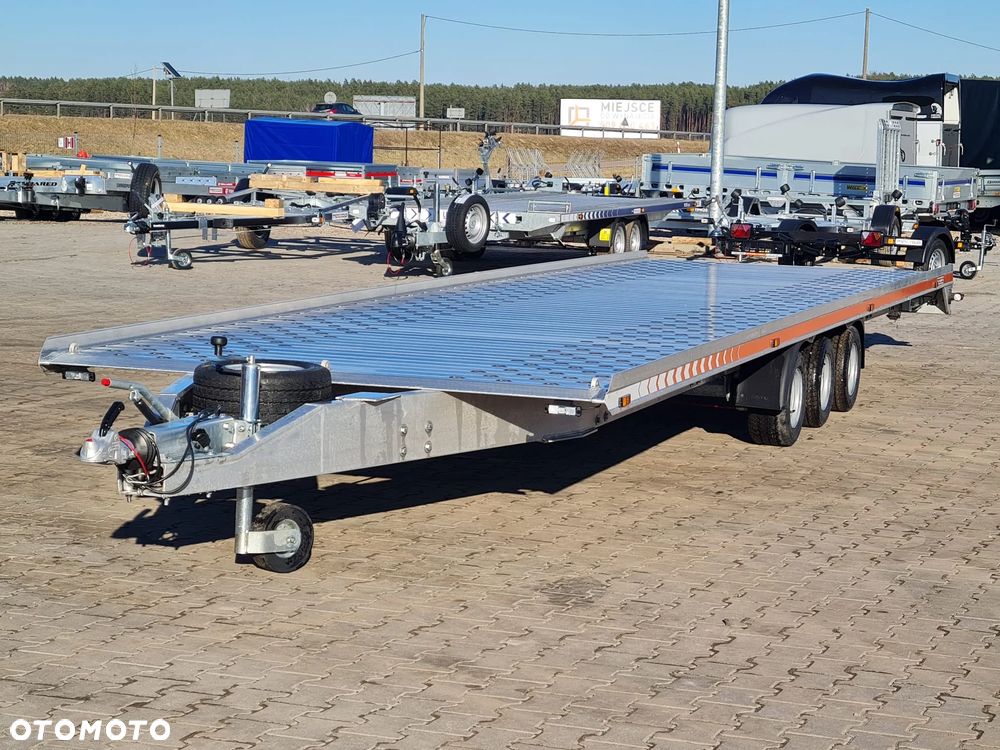MAZZO DOSTAWA! Laweta ALUMINIOWA 850x210cm! Masa własna tylko 840kg! DMC 3500, przyczepa NA DWA AUTA, koło zapasowe, najazdy - 11