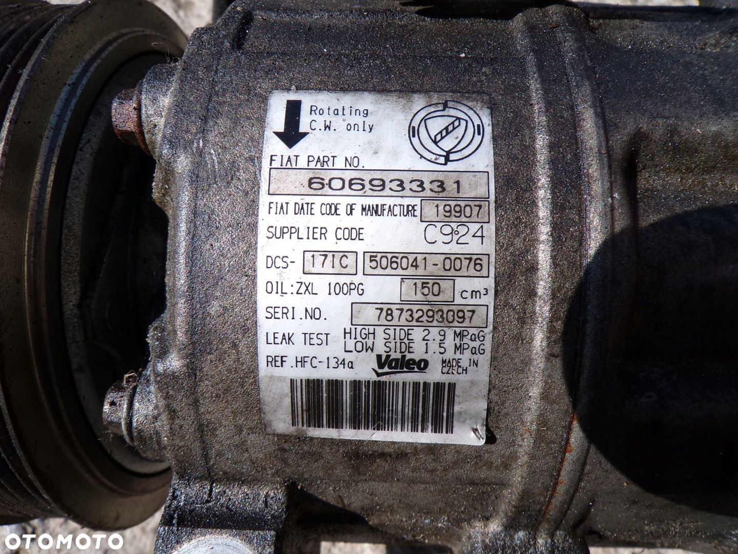 KOMPRESOR SPRĘŻARKA KLIMATYZACJI ALFA ROMEO 159 1.9 16V JTDM 60693331 - 5