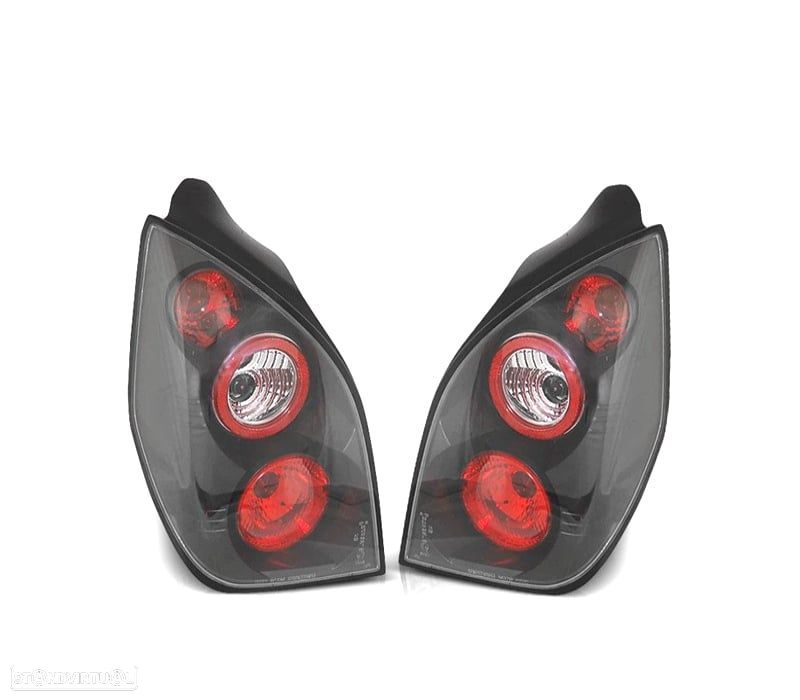 FAROLINS TRASEIROS CITROEN C2 03-10 LOOK LEXUS PRETO - 1
